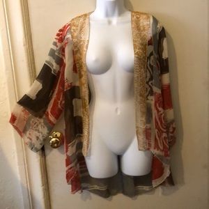 Winter colors see through cardigan